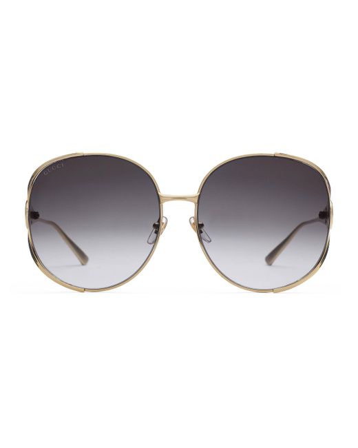 Gucci Metallic Round-frame Metal Sunglasses