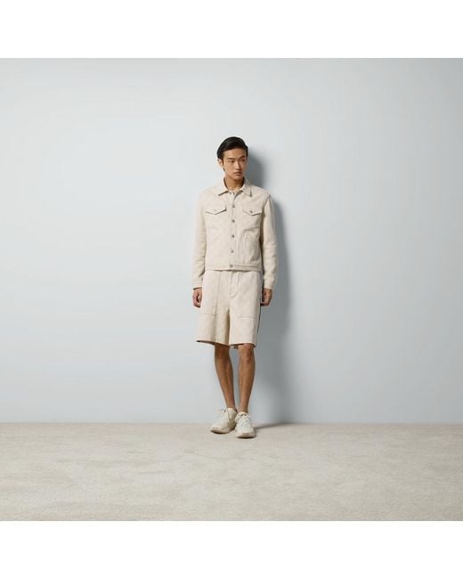 Gucci Natural GG Cotton Jacquard Bermuda Shorts for men