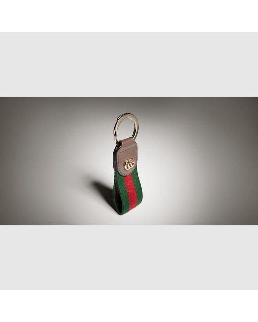 Gucci White Ophidia Keychain, Metal for men