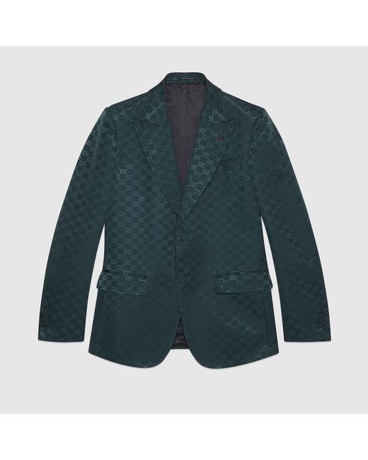 Gucci Blue GG Cotton Faille Jacket for men
