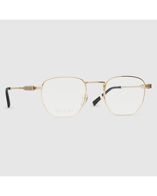 Occhiale Geometrico di Gucci in Metallic da Uomo