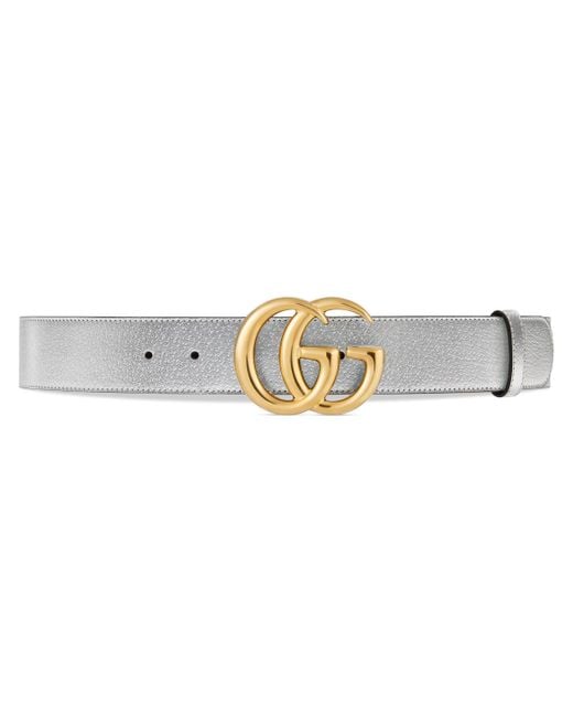 Gucci Metallic GG Marmont Wide Belt