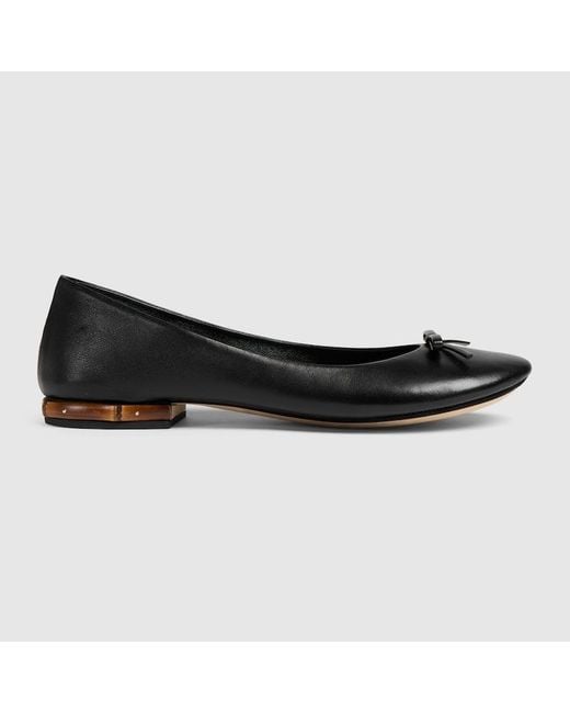 Gucci Black Ballerina With Bamboo, Leather