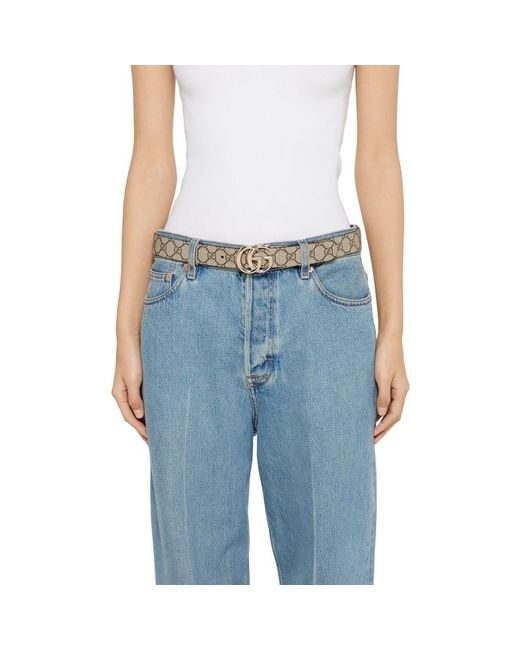 Gucci Red Reversible Gg Marmont Wide Belt, Size 100