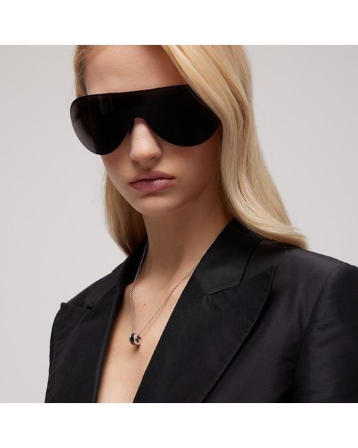 Gucci Metallic Interlocking Crystal Pendant Necklace