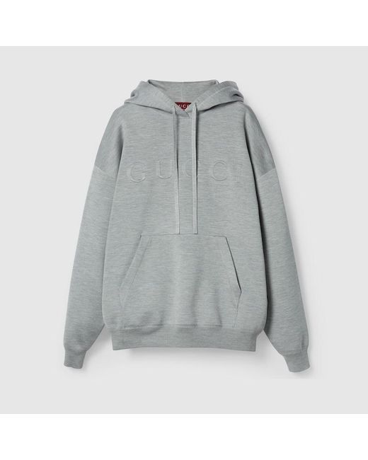 Gucci Gray Extra Fine Knit Hooded Jumper