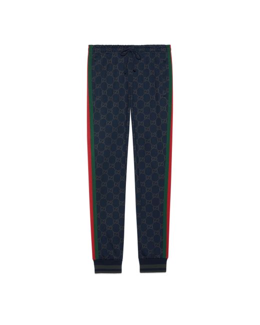 Gucci Blue GG Jersey Cotton Track Bottoms for men