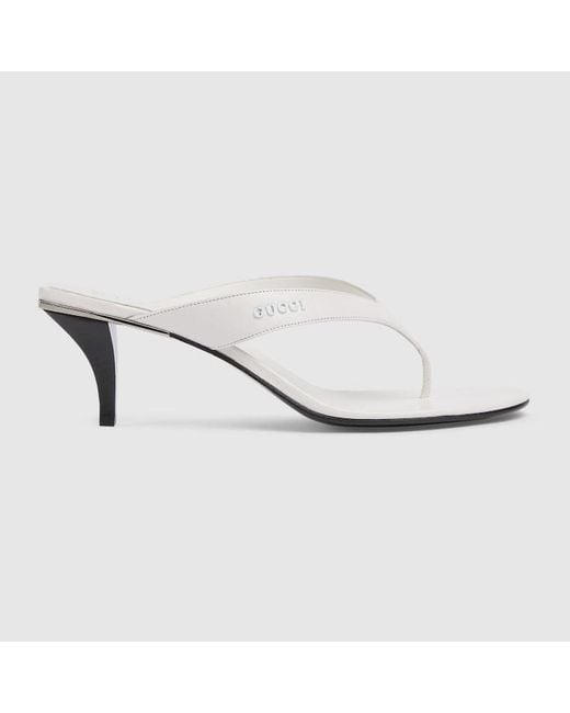 Gucci White Vittoria Thong