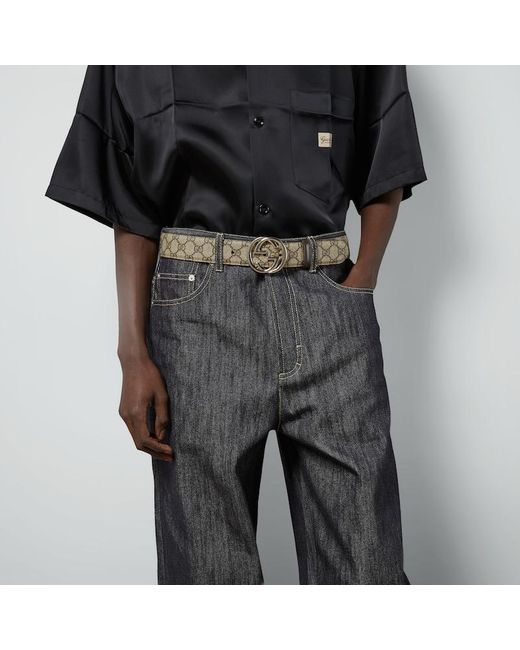 Gucci Natural Belt With Interlocking G Buckle for men