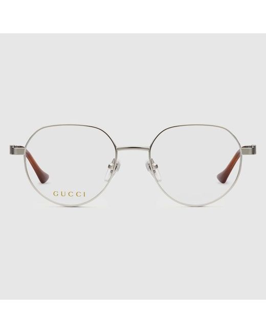 Gucci Metallic Round Optical Frame for men