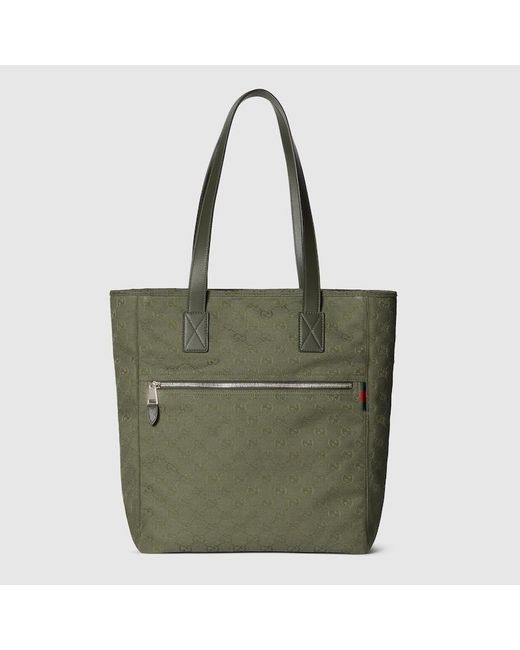 Gucci Green Gg Canvas Medium Tote Bag, Gg Canvas for men