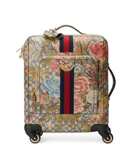 Gucci Ophidia Flora Print Small Cabin Trolley in Blue | Lyst