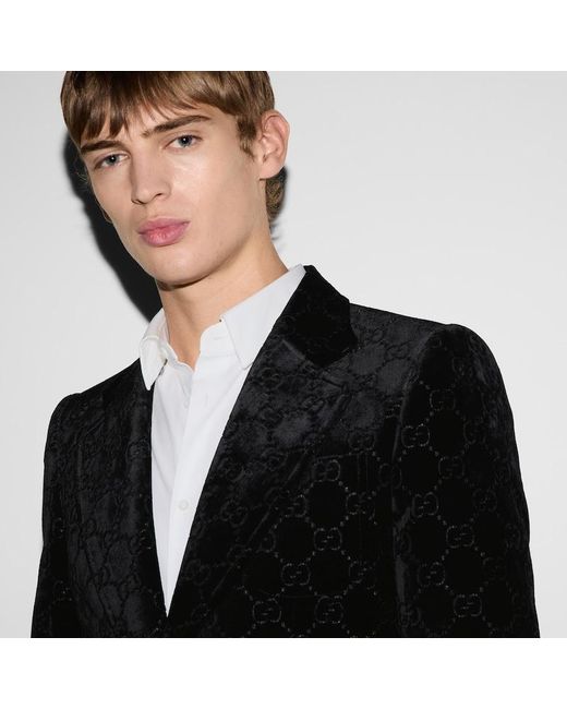Gucci Black GG Velvet Jacket for men