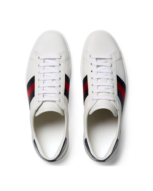 Gucci Ace Leather Sneaker in White for Men | Lyst UK