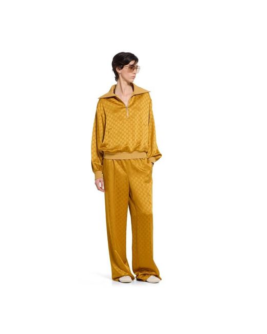 Gucci Yellow Gg Acetate Jacquard Jumper