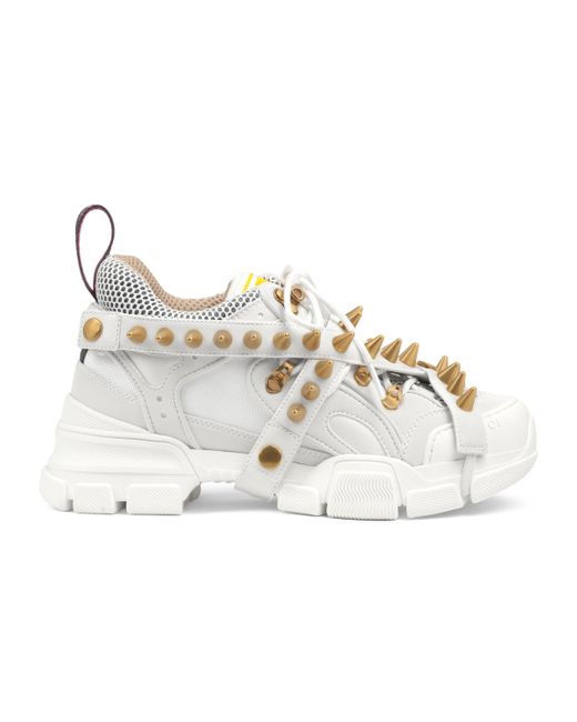Zapatillas Flashtrek con cristales removibles Gucci de color White