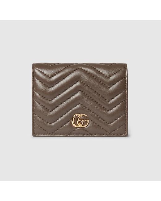 Gucci Metallic Gg Marmont Small Wallet, Leather