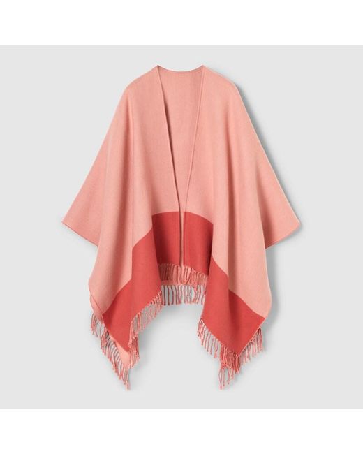 Gucci Red Wool Cashmere Cape