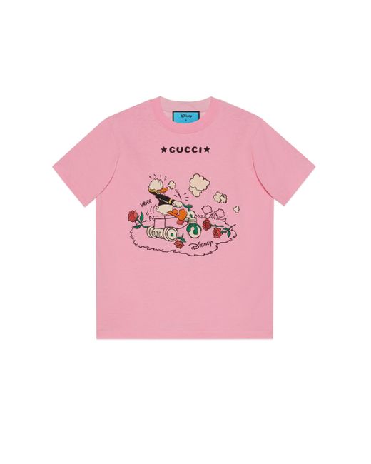Gucci Baumwolle Disney x T Shirt mit Donald Duck Print in Pink | Lyst DE