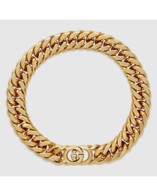 Gucci Metallic Interlocking Chain Necklace