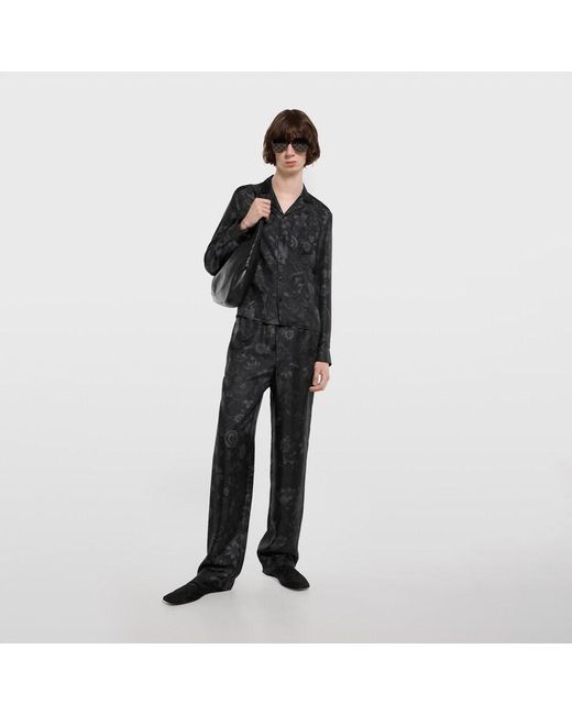 Gucci Gray Printed Silk Twill Pants for men