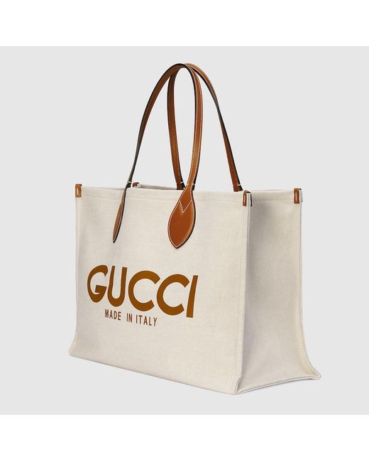 Gucci Metallic Shopper Mit Print