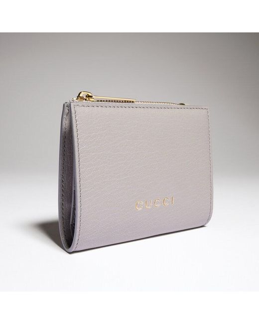 Gucci Gray Small Wallet With Lettering