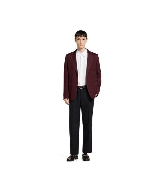 Gucci Black Wool Pant With Selvedge Detail for men