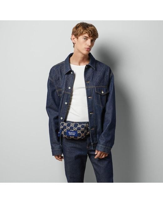 Gucci Blue Large GG Ripstop Belt Bag for men