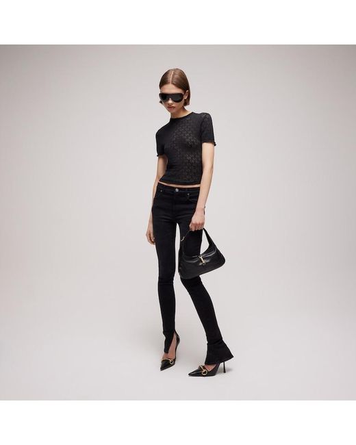 Gucci Black Gg Cotton Devoré T-Shirt