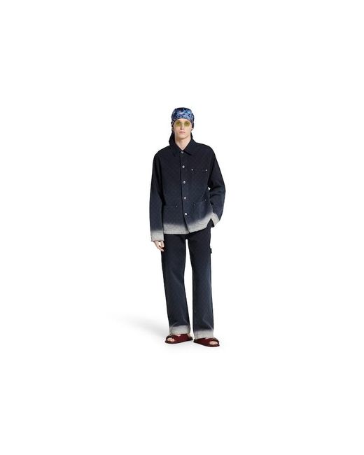 Gucci Blue Bleached Gg Cotton Denim Jacquard Shirt, Ready-To-Wear for men