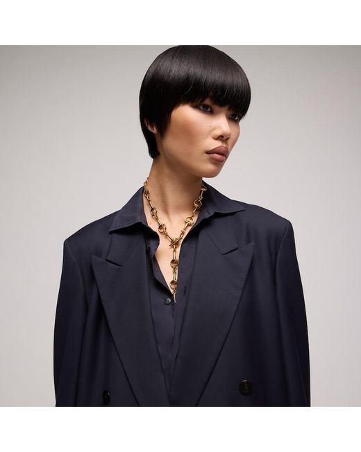 Gucci Metallic Horsebit Lariat Necklace, -Toned Metal