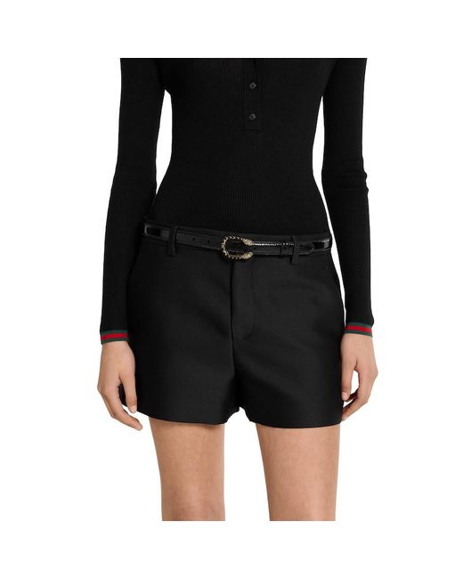 Cintura Sottile Con Fibbia Dionysus, Taglia 100 di Gucci in Black
