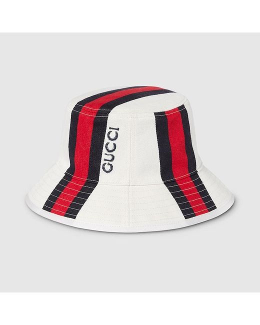 Gucci Red Bucket Hat With Web for men