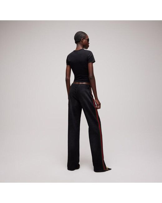Gucci Gray Stretch Cotton Denim With Web