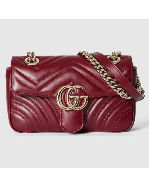 Mini Sac À Épaule GG Marmont Gucci en coloris Red