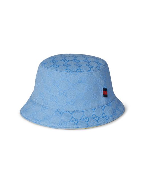 Gucci Blue GG Canvas Reversible Bucket Hat