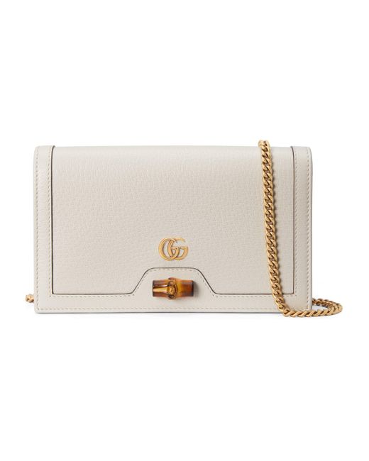 Gucci Diana Mini Tasche mit Bambus in Weiß Lyst