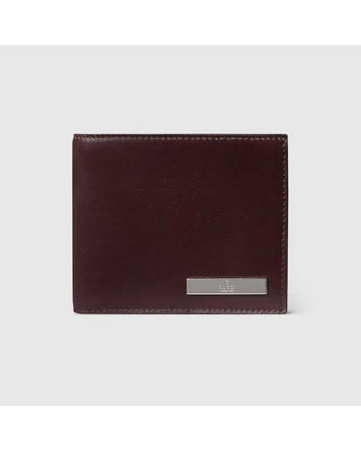 Gucci Purple Bi-Fold Wallet With Metal Tag for men