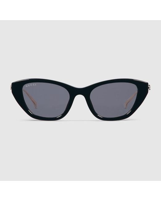 Lunettes De Soleil À Monture Œil-De-Chat Gucci en coloris Blue
