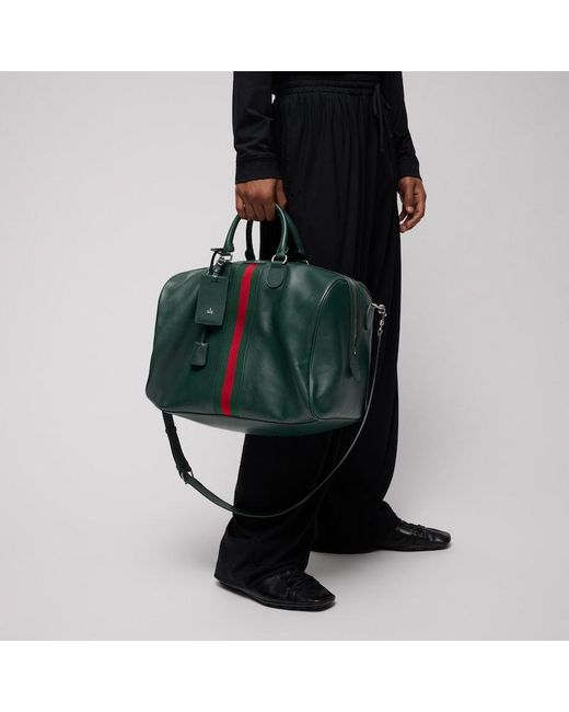 Gucci Green Web Trademark Medium Duffle Bag for men