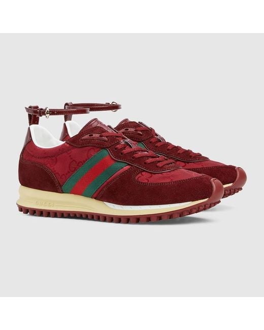 Gucci 〔グッチ リモーション〕ウィメンズ スニーカー, ボルドー, レザー Red