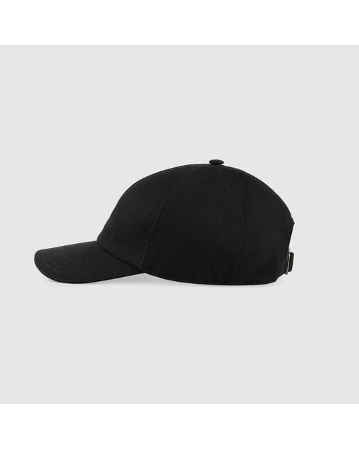Gorra de Béisbol de Algodón con Bordado Gucci de hombre de color Black