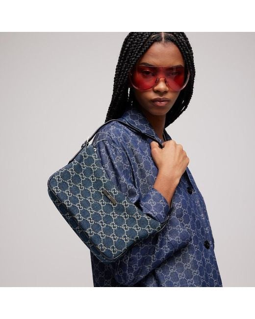 Gucci Blue Lady Lunetta Small Shoulder Bag