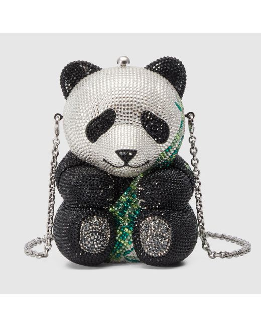 Gucci Gray Panda With Bamboo Clutch