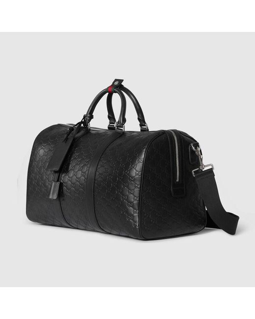 Gucci Black Gg Emblem Medium Duffle Bag for men