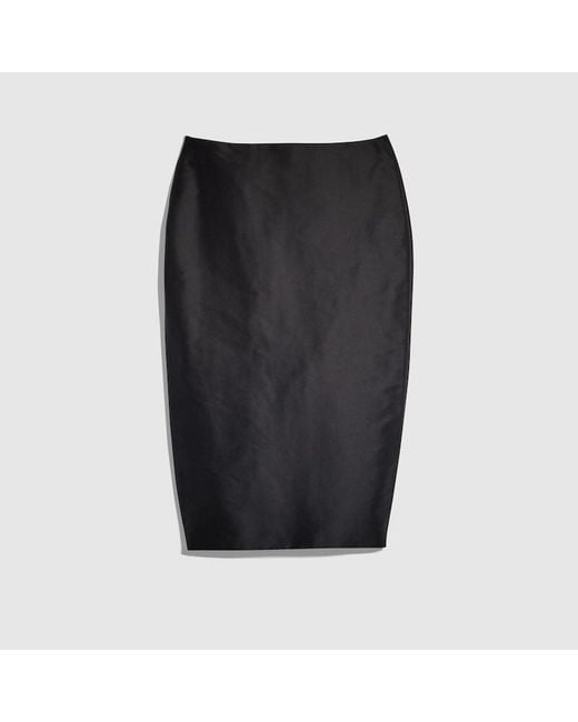 Gucci Black Fine Silk Faille Midi Skirt, Size 50 It, Ready-To-Wear