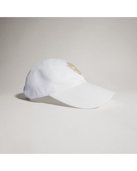 Gucci White Cotton Baseball Hat With Embroidery for men