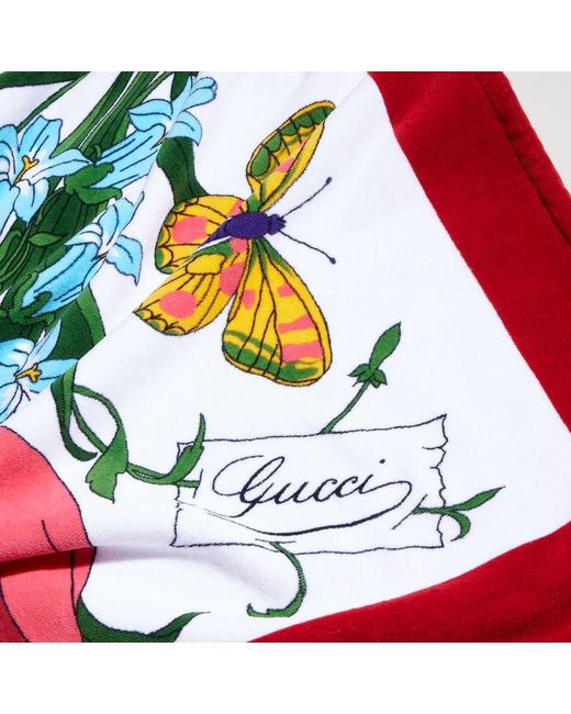 Gucci Green Printed Cotton Terrycloth Beach Blanket