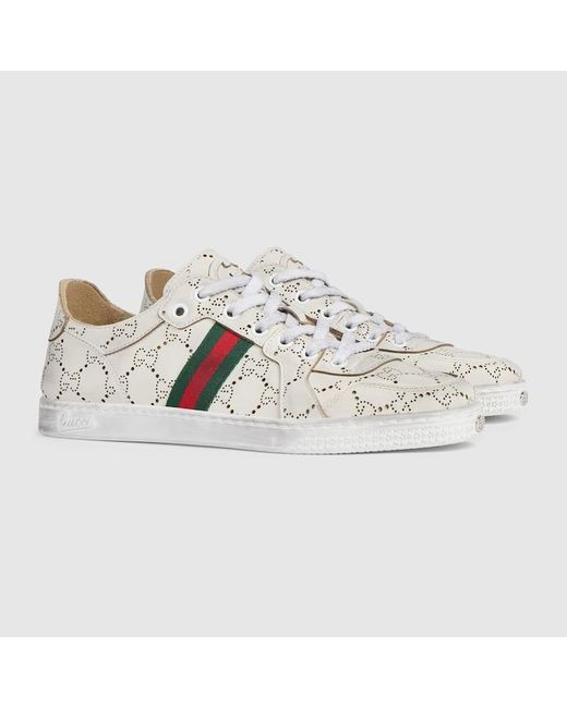 Gucci Metallic Stretch Low-Top Sneaker, Leather